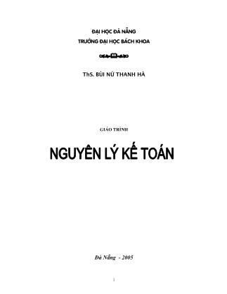 Giáo trình Nguyên lý kế toán (Chuẩn kiến thức)