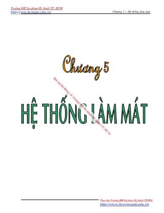 Giáo trình Nguyên lý kết cấu động cơ đốt trong - Chương 5: Hệ thống làm mát