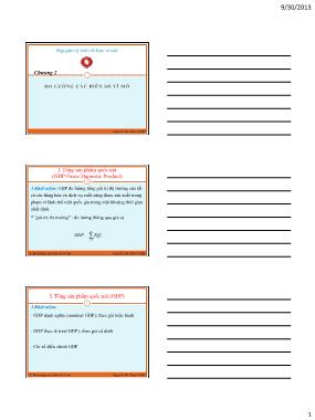 Giáo trình Nguyên lý Kinh tế học Vĩ mô - Chương 2: Đo lường các biến số vĩ mô - Nguyễn Thị Thùy Vĩnh