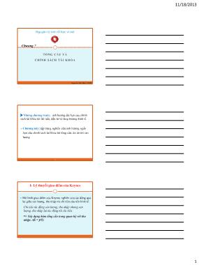 Giáo trình Nguyên lý Kinh tế học Vĩ mô - Chương 7: Tổng cầu và chính sách tài khóa - Nguyễn Thị Thùy Vĩnh