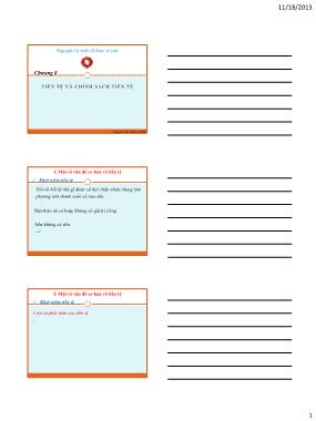 Giáo trình Nguyên lý Kinh tế học Vĩ mô - Chương 8: Tiền tệ và chính sách tiền tệ - Nguyễn Thị Thùy Vĩnh