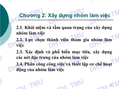 Giáo trình Nhóm làm việc - Chương 2: Xây dựng nhóm làm việc