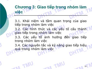 Giáo trình Nhóm làm việc - Chương 3: Giao tiếp trong nhóm làm việc