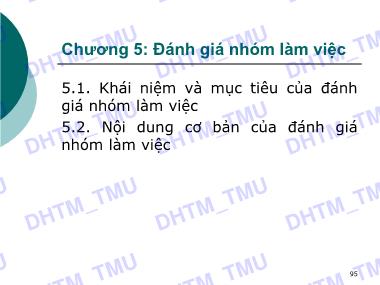 Giáo trình Nhóm làm việc - Chương 5: Đánh giá nhóm làm việc