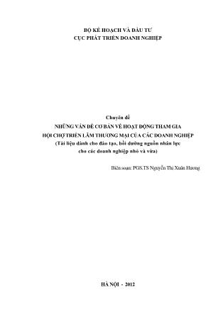 Giáo trình Những vấn đề cơ bản về hoạt động tham gia hội chợ triễn lãm thương mại của doanh nghiệp - Nguyễn Thị Xuân Hương