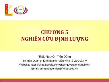 Giáo trình Phương pháp nghiên cứu trong kinh doanh - Chương 5: Nghiên cứu định lượng - Nguyễn Tiến Dũng