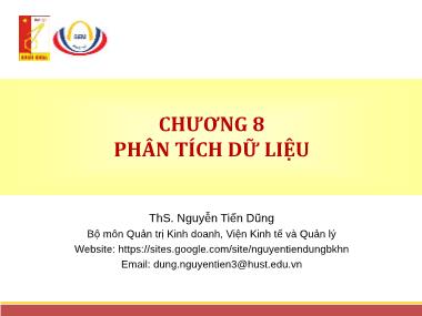 Giáo trình Phương pháp nghiên cứu trong kinh doanh - Chương 8: Phân tích dữ liệu - Nguyễn Tiến Dũng