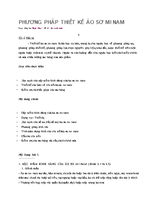 Giáo trình Phương pháp thiết kế áo sơ mi nam