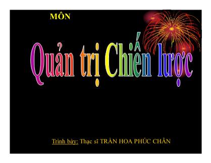 Giáo trình Quản trị chiến lược - Trần Hoa Phúc Chân