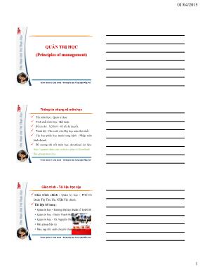 Giáo trình Quản trị học - Chương 1: Tổng quan về quản trị học