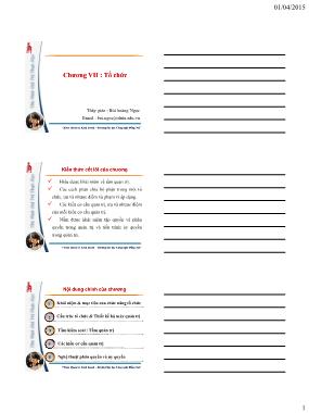 Giáo trình Quản trị học - Chương 7: Tổ chức - Bùi Hoàng Ngọc