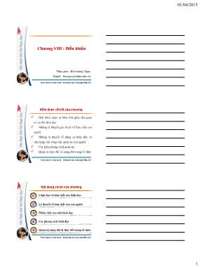 Giáo trình Quản trị học - Chương 8: Điều khiển - Bùi Hoàng Ngọc