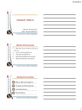 Giáo trình Quản trị học - Chương 8: Kiểm tra - Bùi Hoàng Ngọc