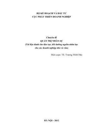 Giáo trình Quản trị nhân sự - Trương Minh Đức
