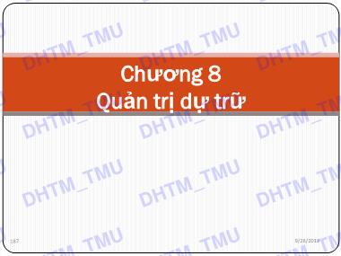 Giáo trình Quản trị sản xuất - Chương 8: Quản trị dự trữ