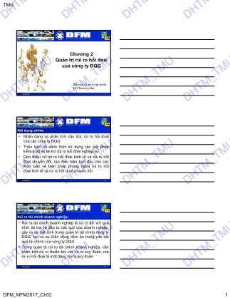 Giáo trình Quản trị tài chính công ty Đa quốc gia - Chương 2: Quản trị rủi ro hối đoái của công ty Đa quốc gia