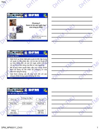 Giáo trình Quản trị tài chính công ty Đa quốc gia - Chương 3: Quản trị tài sản ngắn hạn công ty đa quốc gia