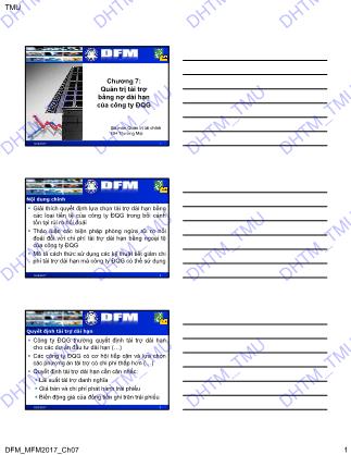 Giáo trình Quản trị tài chính công ty Đa quốc gia - Chương 7: Quản trị tài trợ bằng nợ dài hạn của công ty đa quốc gia