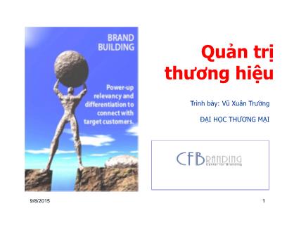 Giáo trình Quản trị thương hiệu - Vũ Xuân Trường
