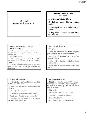 Giáo trình Tài chính công - Chương 2: Rủi ro và lợi suất