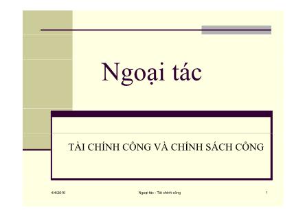 Giáo trình Tài chính công - Chương 4: Ngoại tác