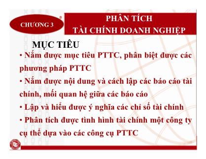Giáo trình Tài chính doanh nghiệp - Chương 3: Phân tích tài chính doanh nghiệp