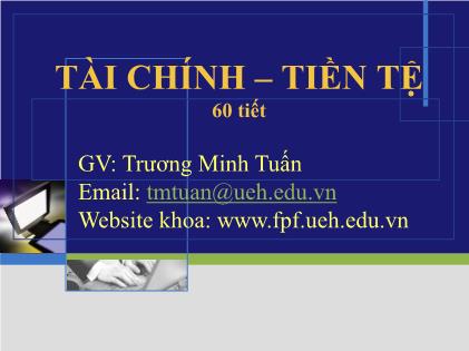 Giáo trình Tài chính-Tiền tệ - Trương Minh Tuấn