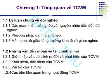 Giáo trình Tài chính vĩ mô - Chương 1: Tổng quan về Tài chính vĩ mô