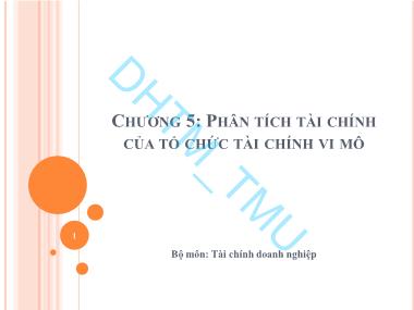 Giáo trình Tài chính vĩ mô - Chương 5: Phân tích tài chính của tổ chức tài chính vi mô