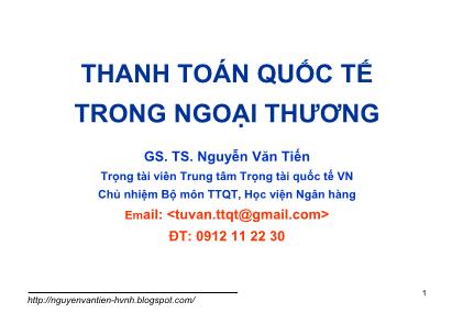 Giáo trình Thanh toán quốc tế trong ngoại thương - Bài 0: Đặt vấn đề về vai trò của TTQT trong ngoại thương