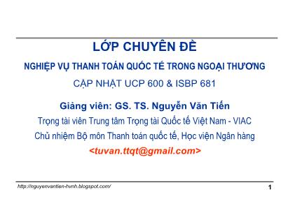 Giáo trình Thanh toán quốc tế trong ngoại thương - Bài 1: Tổng quan