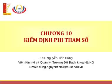 Giáo trình Thống kê ứng dụng - Chương 10: Kiểm định phi tham số - Nguyễn Tiến Dũng