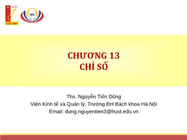 Giáo trình Thống kê ứng dụng - Chương 13: Chỉ số - Nguyễn Tiến Dũng