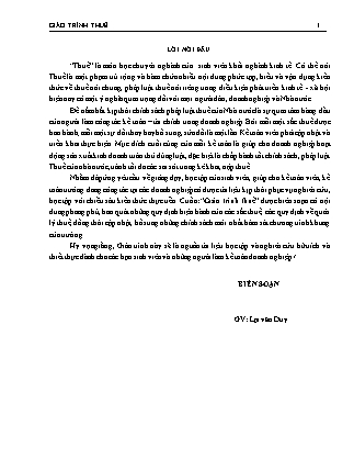 Giáo trình Thuế - Lại Văn Duy