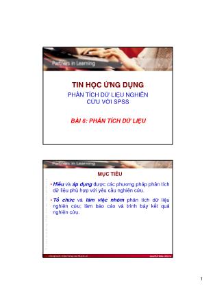 Giáo trình Tin học ứng dụng - Bài 6: Phân tích dữ liệu