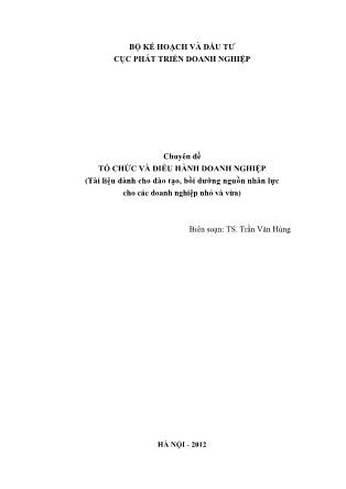 Giáo trình Tổ chức và điều hành doanh nghiệp - Trần Văn Hùng