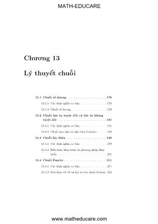 Giáo trình Toán cao cấp - Chương 13: Lý thuyết chuỗi