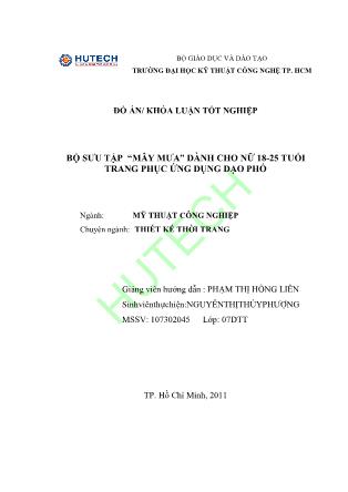 Khóa luận Bộ sưu tập “mây mưa” dành cho nữ 18-25 tuổi trang phục ứng dụng dạo phố