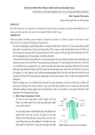 Khóa luận Đề xuất phương pháp thiết kế áo dài hiện đại - Nguyễn Thị Luyện