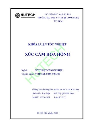 Khóa luận Tốt nghiệp Xúc cảm hoa hồng - Vũ Thị Quỳnh Hoa