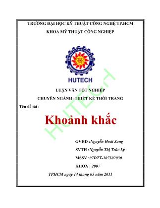 Luận văn Thiết kế thời trang Khoảnh khắc - Nguyễn Hoài Sang