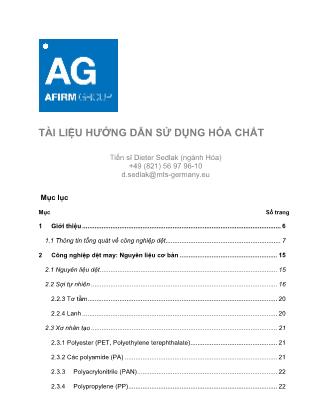 Tài liệu hướng dẫn sử dụng hóa chất