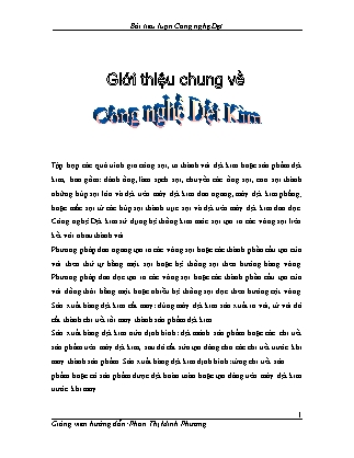 Tiểu luận Công nghệ Dệt - Phan Thị Minh Phương